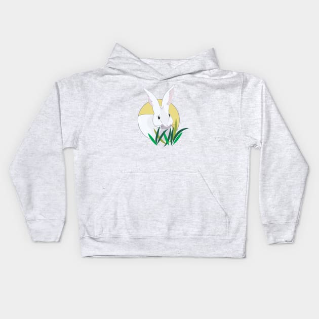 White bunny Kids Hoodie by dddesign